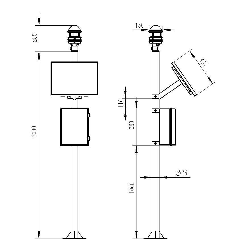 自動氣象站設(shè)備產(chǎn)品尺寸圖